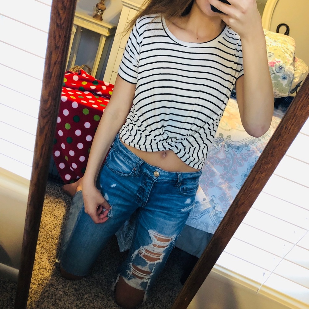Super Cute Stripped Crop Top
